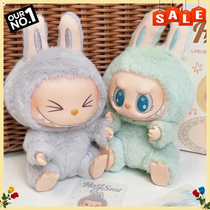 Cute Labub Sit Party Series Surprise Blind Box Plush Vinyl Doll Replica Toy Keychain Collection Decoration Birthday Gift