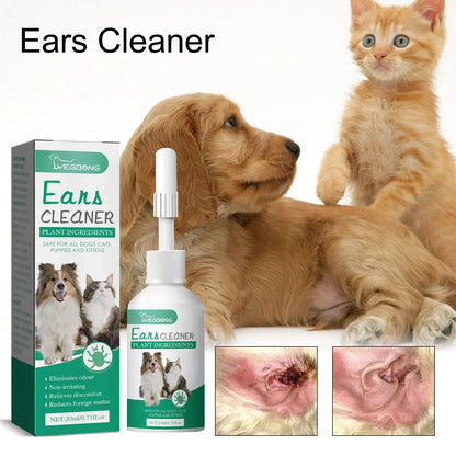 YEGBONG Universal Ear Mite Treatment and Cleansing Wash for Cats and Dogs - Anti-Itching Ear Drops