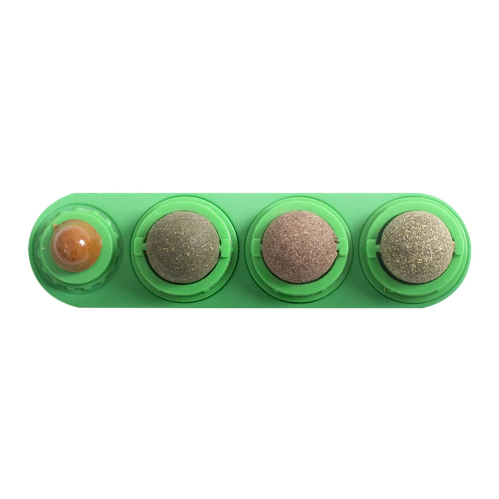 Funny Catnip Ball Set Pet Accessories Nutrition Energy Ball Bite Resistance Teeth Cleaning for Cats Over Six Months OLD