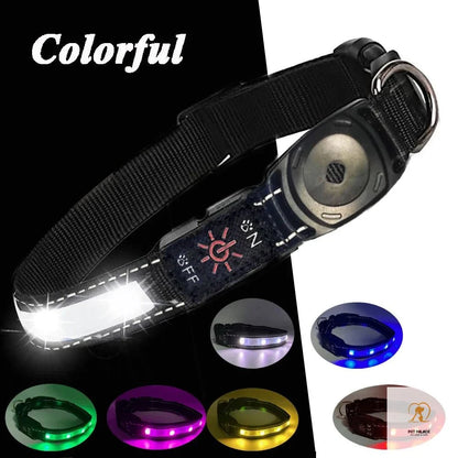 For Apple Airtag GPS Finder Led Dog Collar WaterProof Light USB Chargeable Luminous collar Pet For Apple Air Tag Tracker Case