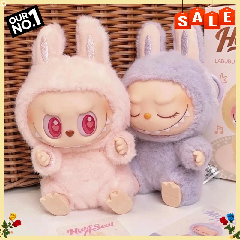 Cute Labub Sit Party Series Surprise Blind Box Plush Vinyl Doll Replica Toy Keychain Collection Decoration Birthday Gift