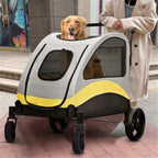 Premium Dog Stroller Pram 4 Wheel Foldable Cart Travel Walk Pet Jogger Wagon for Small Medium Large Dogs