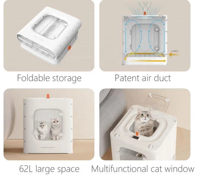 Folded Automatic pet hair drying machine professional cat hair dryer box pet dry room for dog