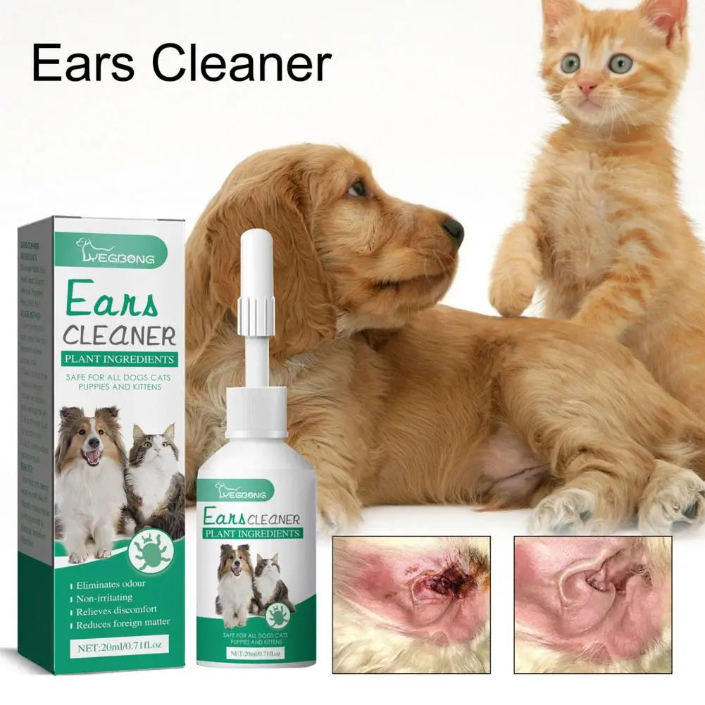 Pet Ear Drops Effective Pet Ear Cleaner for Cats Dogs Removes Ear Mites Yeast Improves Hearing Easy to Use for Pet for Pets