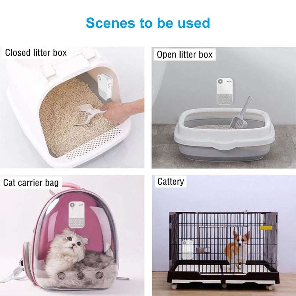 Pet Smart Deodorizer Bathroom Cleaning Tool Cat Dog Litter Box Dual-effect Deodorization Battery Powered Odor Purifier Supplies