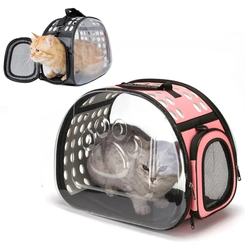 Portable Transparent Cat Carrier Backpack - Travel Pet Bag