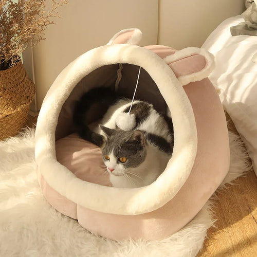 Deep Sleep Cat Bed Foldable Removable Washable Pet Sleeping Bed for Small Dog Mat Bag Cave Cats Bed