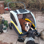 Premium Dog Stroller Pram 4 Wheel Foldable Cart Travel Walk Pet Jogger Wagon for Small Medium Large Dogs