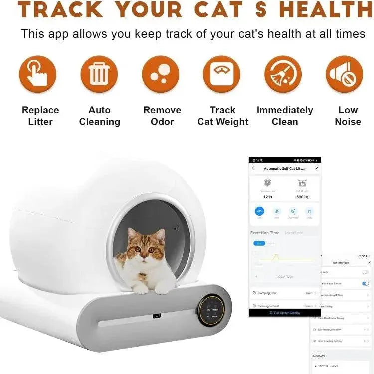 Upgraded Automatic Cat Litter Box, Self Cleaning Cat Litter Box 65L Extra Large Capacity Cleaning Robot, APP Control/Odor Pet palace shop