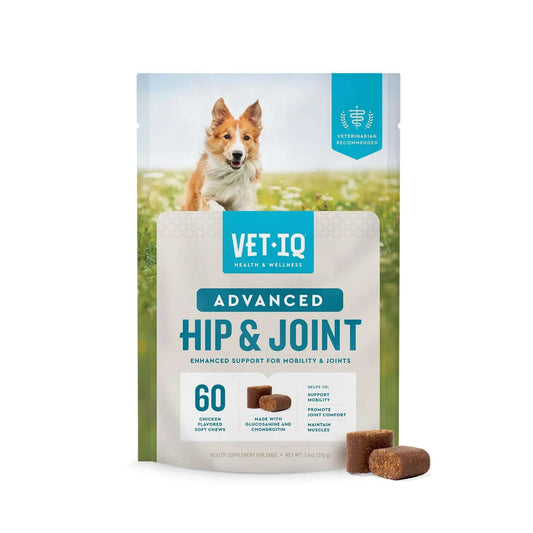 VetIQ Glucosamine Hip & Joint Supplement for Dogs, 180 Soft Chews, Dog Joint Support Supplement with MSM and Krill, Dog Health Supplies Large & Small Breed, Chicken Flavored Chewables Pet palace shop