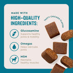 VetIQ Glucosamine Hip & Joint Supplement for Dogs, 180 Soft Chews, Dog Joint Support Supplement with MSM and Krill, Dog Health Supplies Large & Small Breed, Chicken Flavored Chewables Pet palace shop