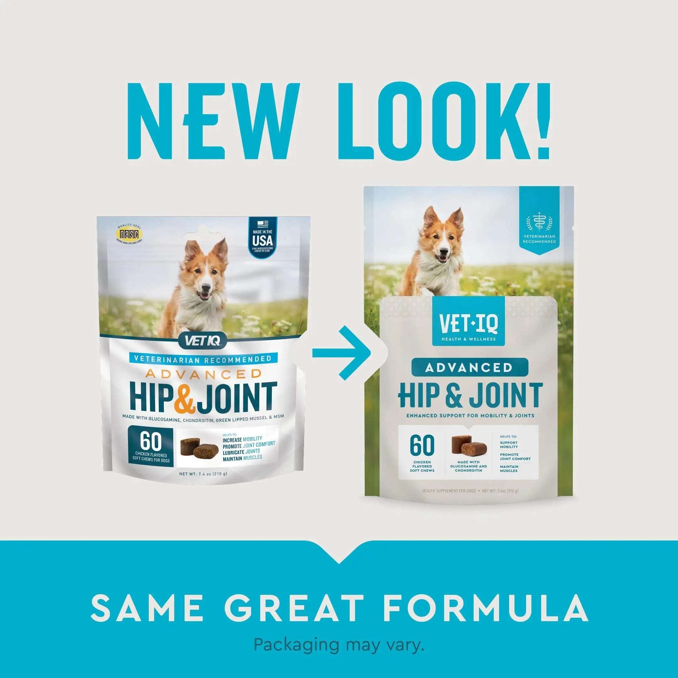 VetIQ Glucosamine Hip & Joint Supplement for Dogs, 180 Soft Chews, Dog Joint Support Supplement with MSM and Krill, Dog Health Supplies Large & Small Breed, Chicken Flavored Chewables Pet palace shop