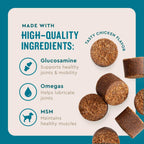 VetIQ Glucosamine Hip & Joint Supplement for Dogs, 180 Soft Chews, Dog Joint Support Supplement with MSM and Krill, Dog Health Supplies Large & Small Breed, Chicken Flavored Chewables Pet palace shop