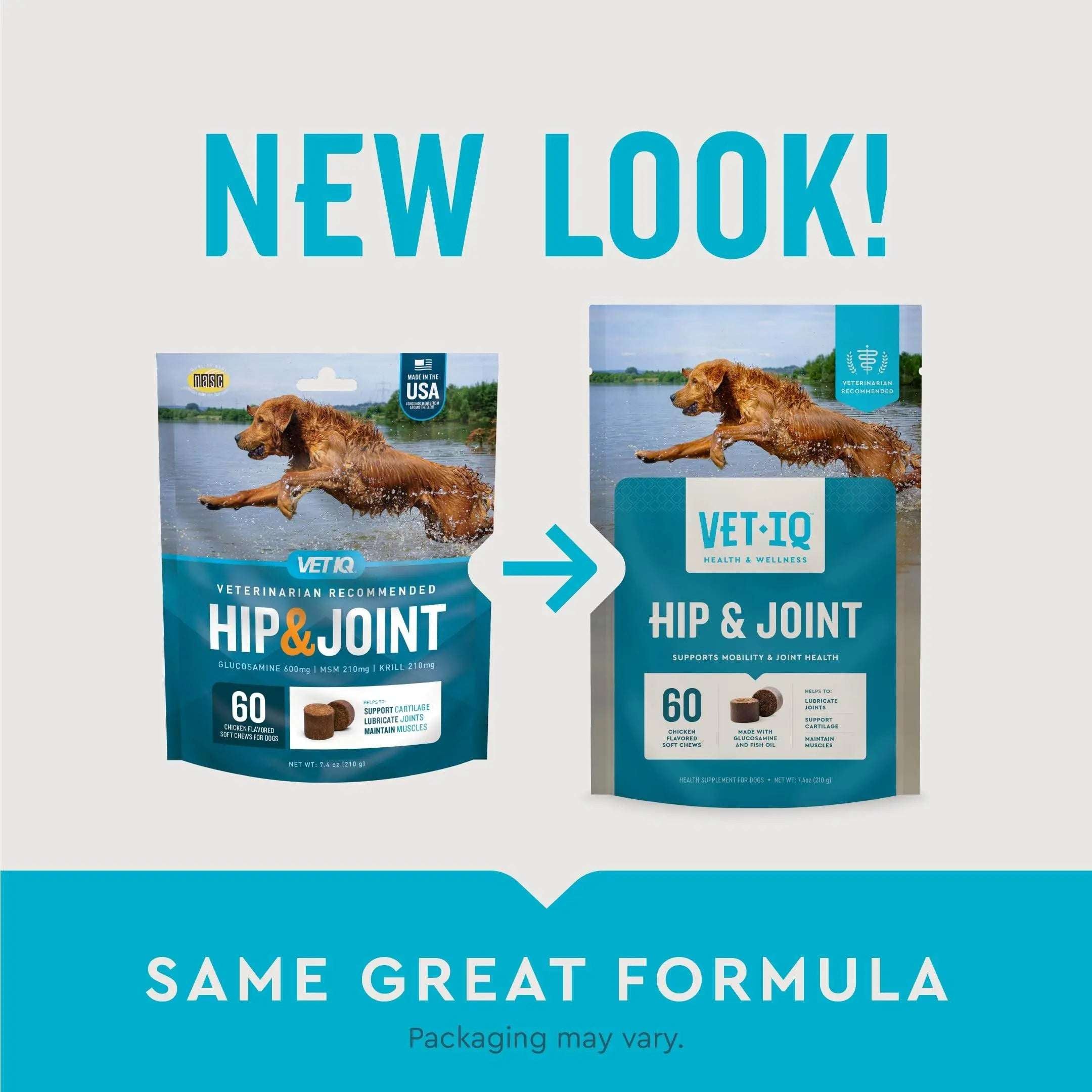 VetIQ Glucosamine Hip & Joint Supplement for Dogs, 180 Soft Chews, Dog Joint Support Supplement with MSM and Krill, Dog Health Supplies Large & Small Breed, Chicken Flavored Chewables Pet palace shop