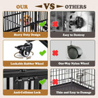 Indestructible Dog Crate with Removable Tray - 37/42/46 Inch Heavy Duty Steel Kennel